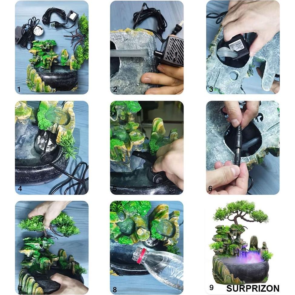 Fuente de Agua Interior SURPRIZON con Luz LED y Bomba 1.4kg