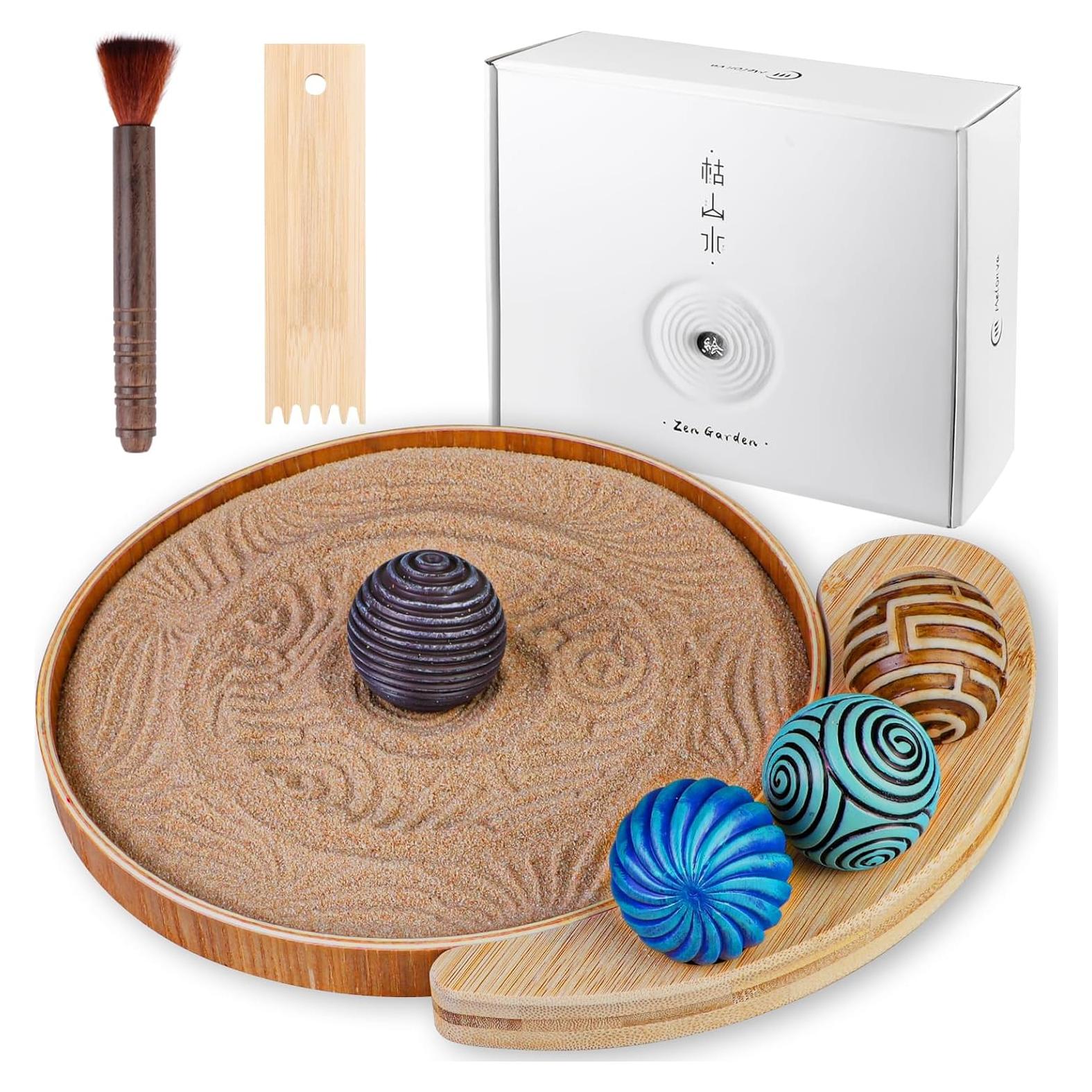 Jardín Zen Melonva para Escritorio - 24.1cm con 4 Esferas