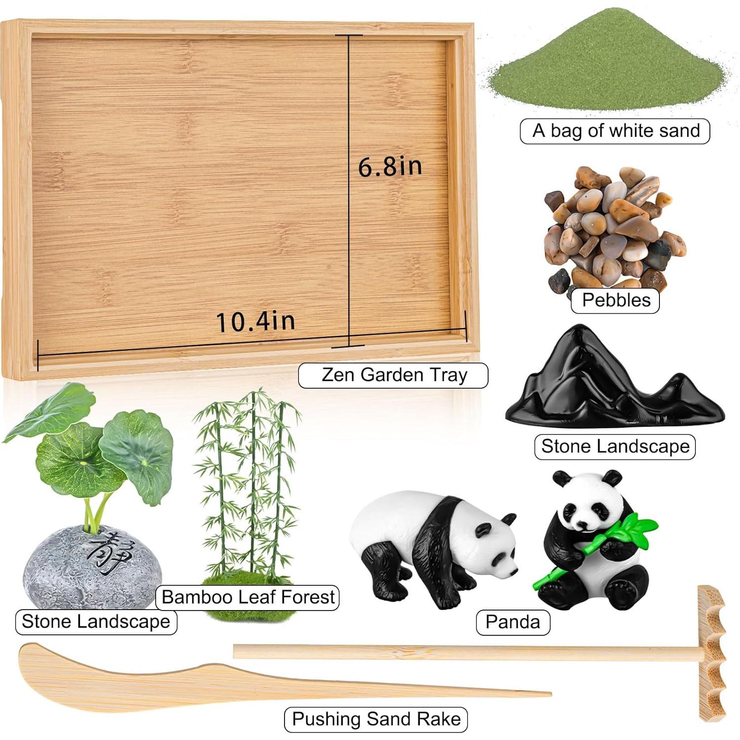 Kit de Jardín Zen NIUBBI 28x19cm Decoración Panda