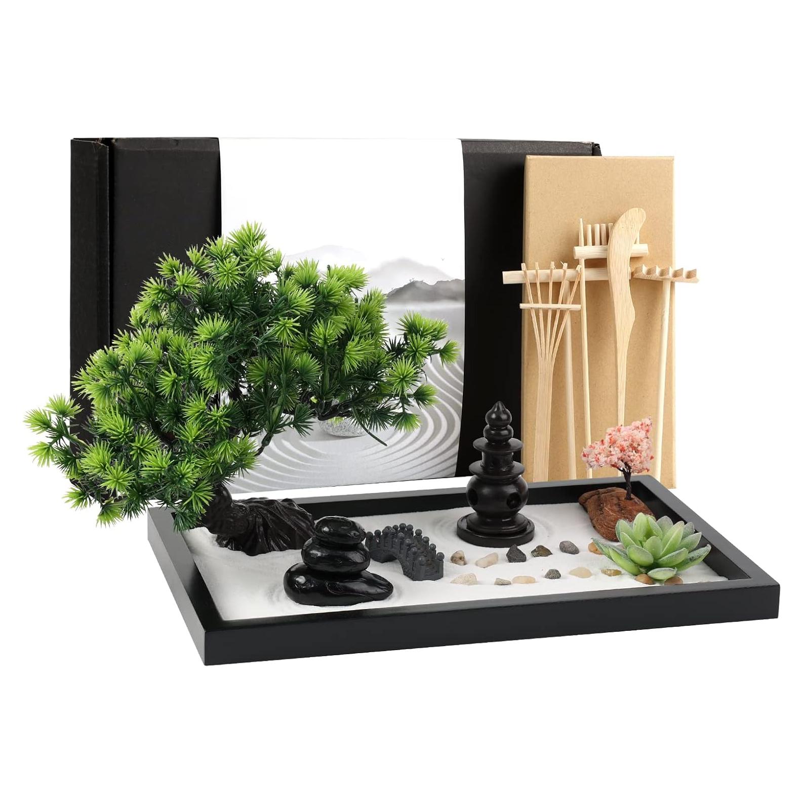 Kit Jardín Zen Thaibear - Mini Caja de Arena Japonesa 14 Piezas