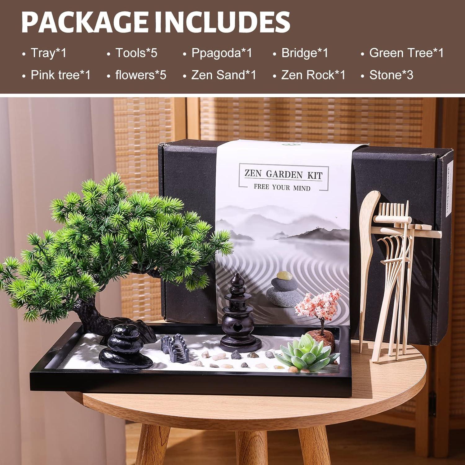 Kit Jardín Zen Thaibear - Mini Caja de Arena Japonesa 14 Piezas