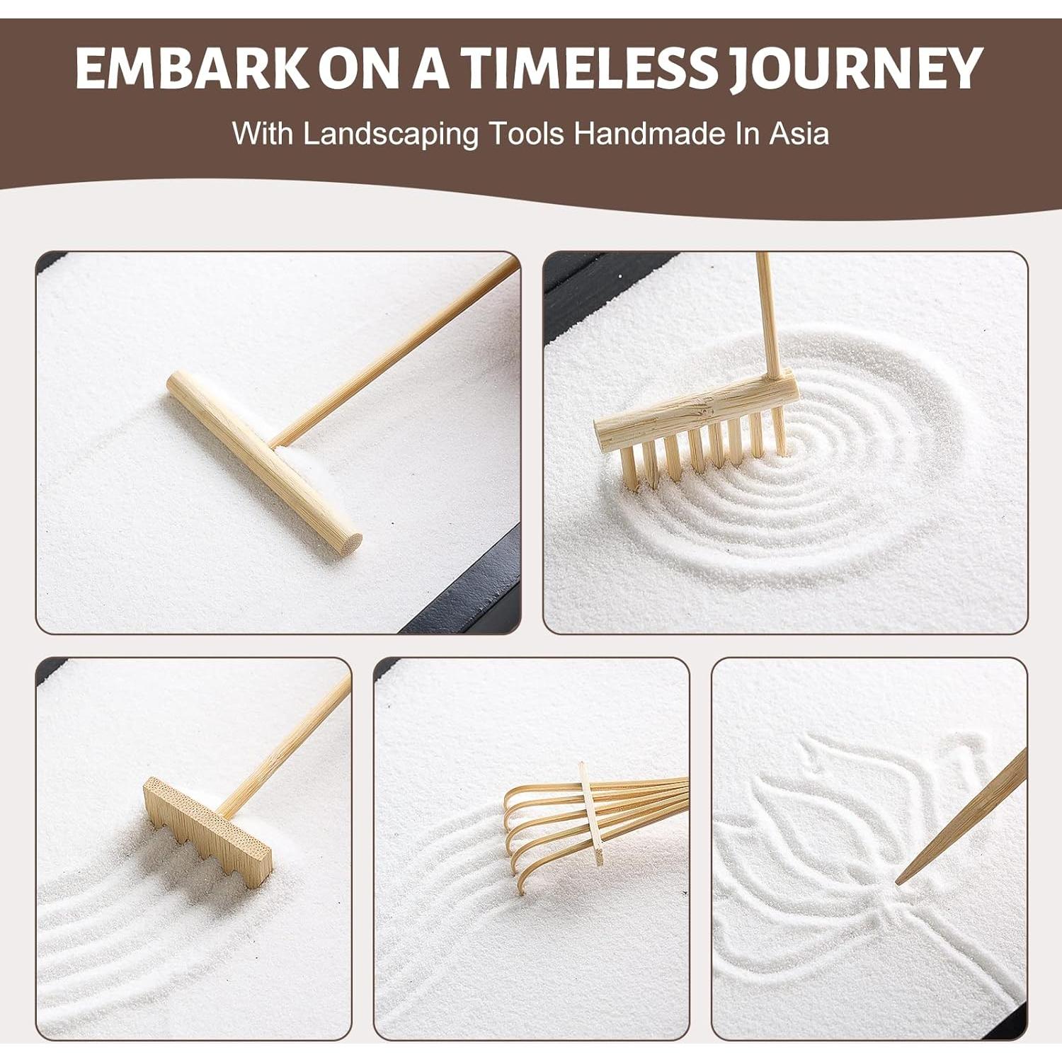 Kit Jardín Zen Thaibear - Mini Caja de Arena Japonesa 14 Piezas