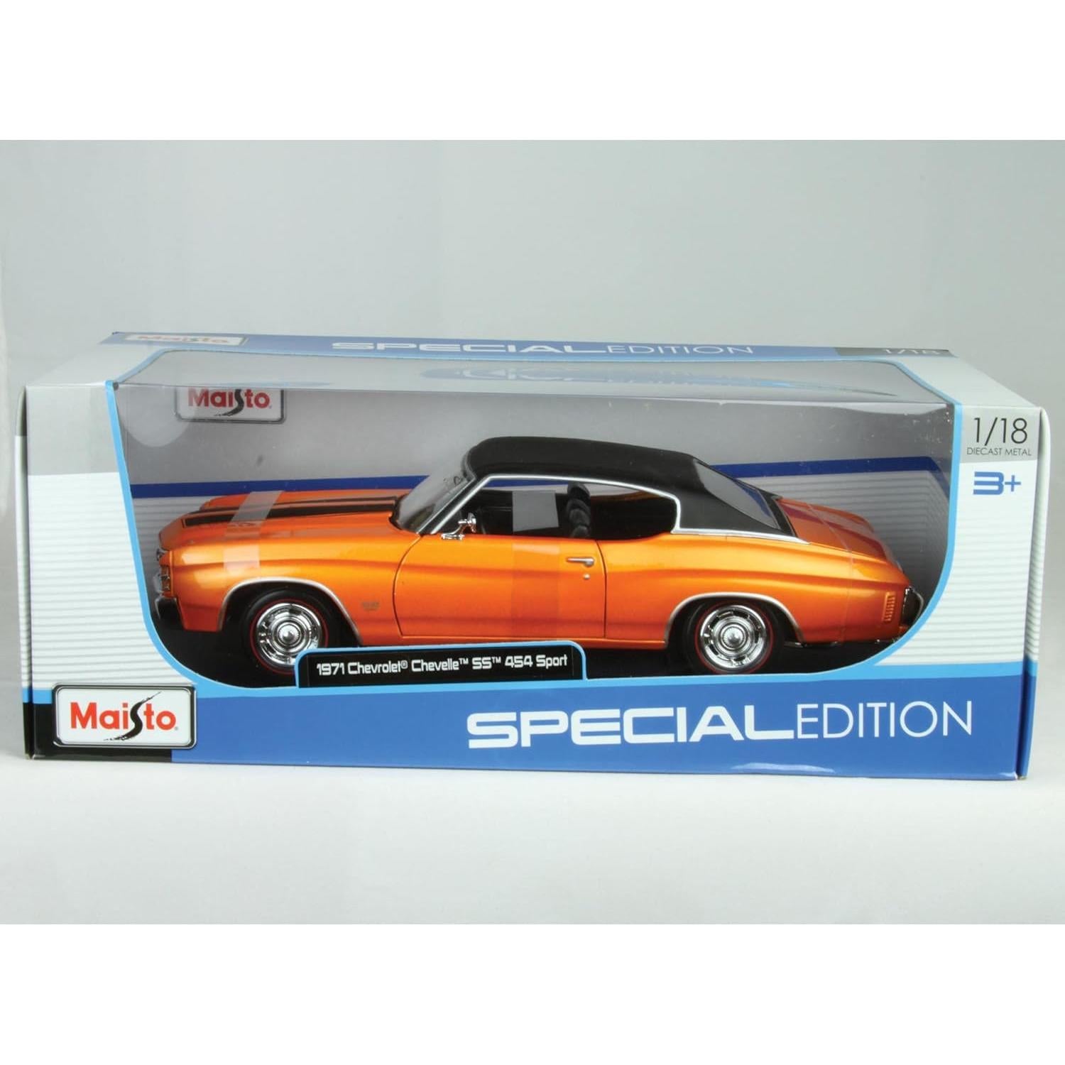 Maisto 1:18 Chevrolet Chevelle SS 454 1971 Negro Detallado