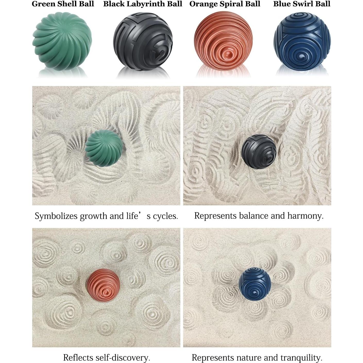 Jardín Zen Japonés Artcome 30cm con 4 Bolas y Rastrillos