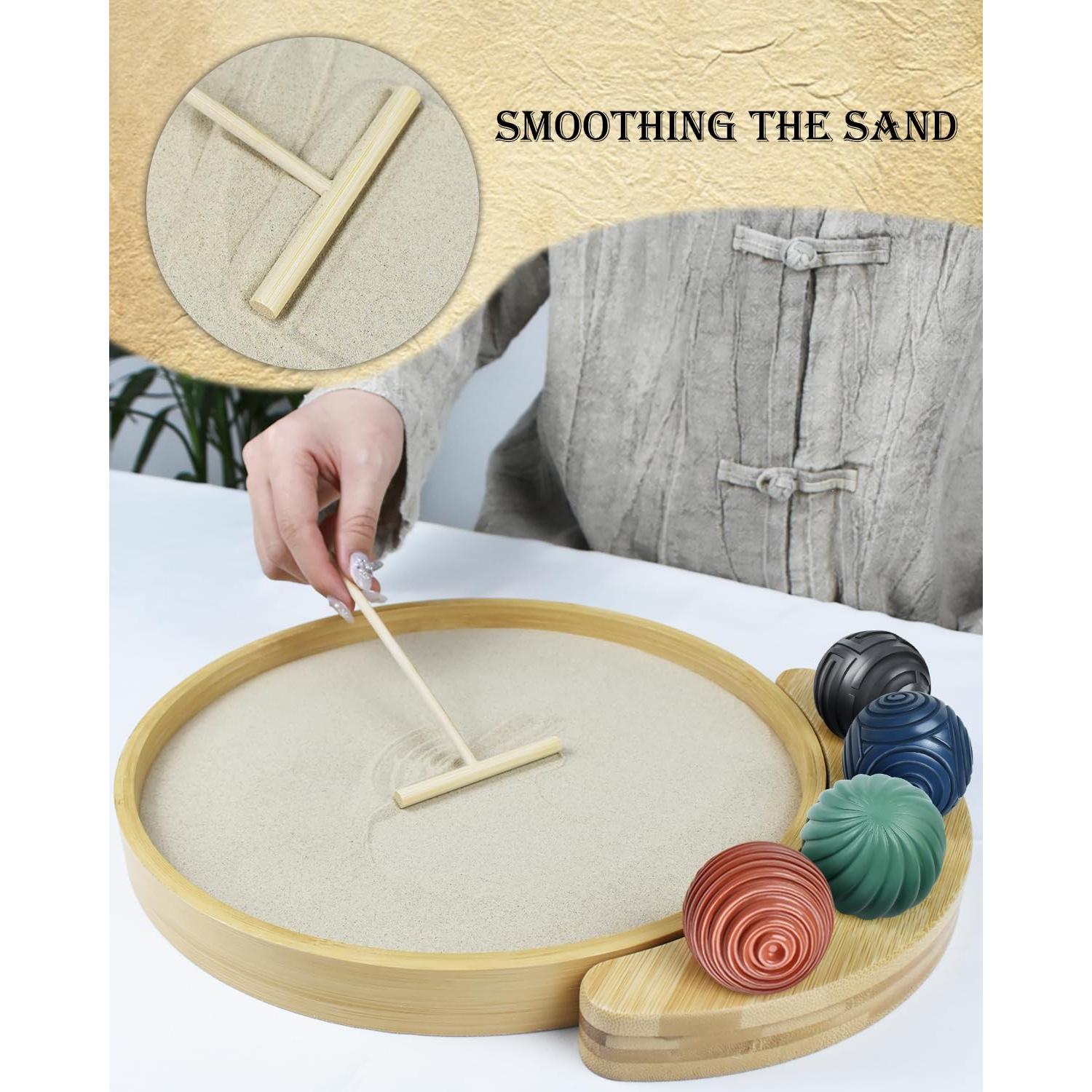 Jardín Zen Japonés Artcome 30cm con 4 Bolas y Rastrillos