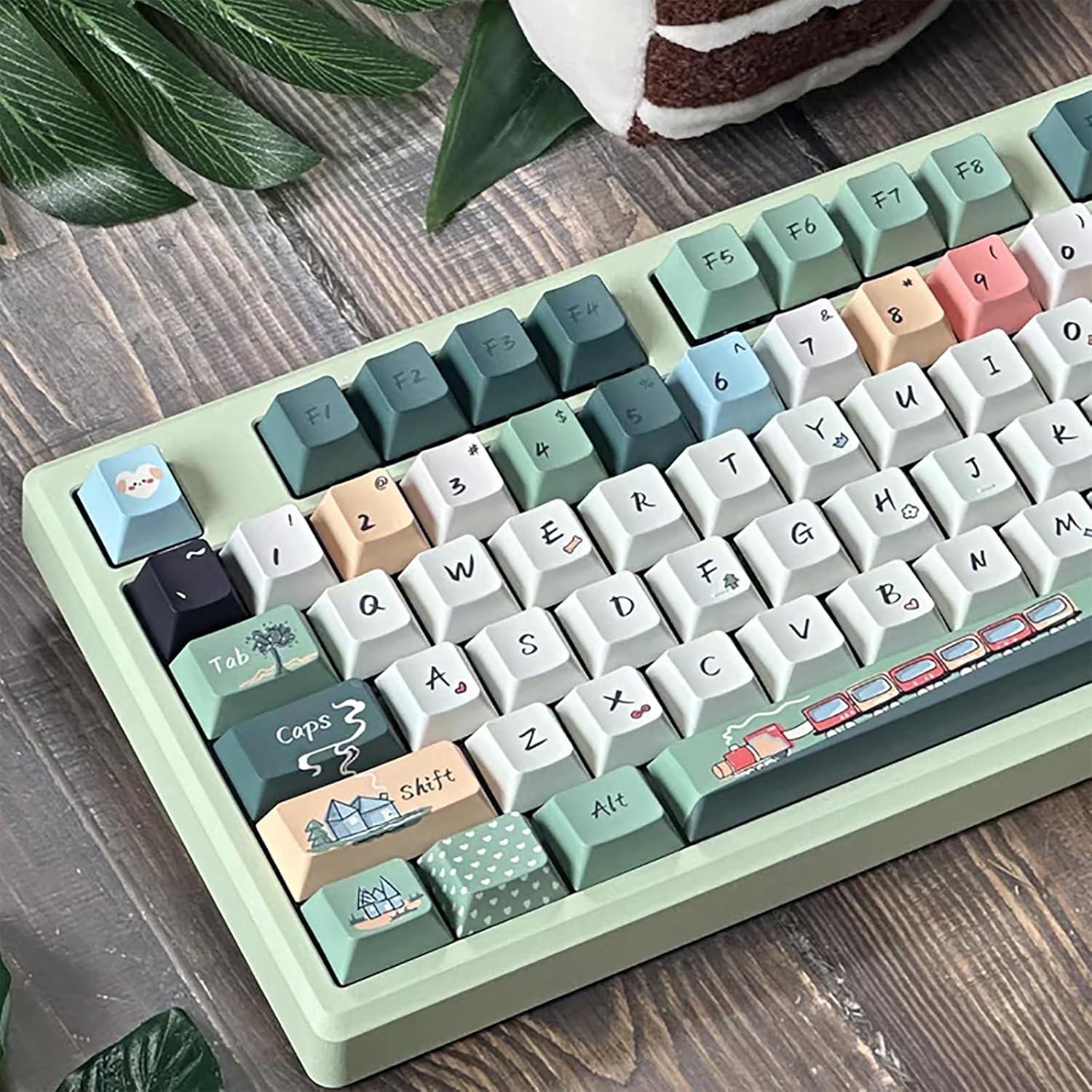 Juego de Teclas PBT Dye Sub 152 Teclas Verde Sumgsn