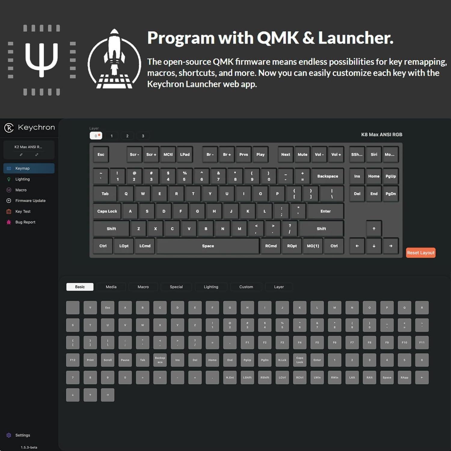 Teclado Mecánico Inalámbrico Keychron K8 Max 80% Rojo