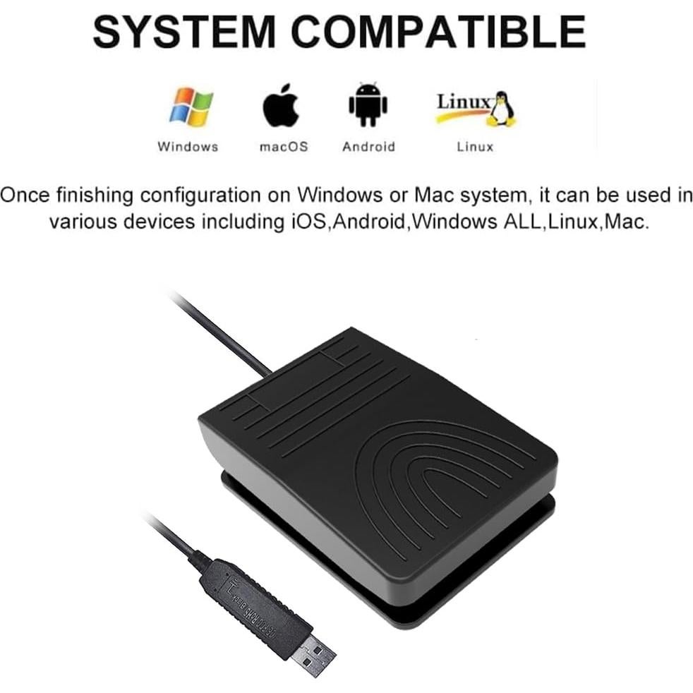 Pedal USB Programable PC FS2007U1 - Teclado Ergonómico