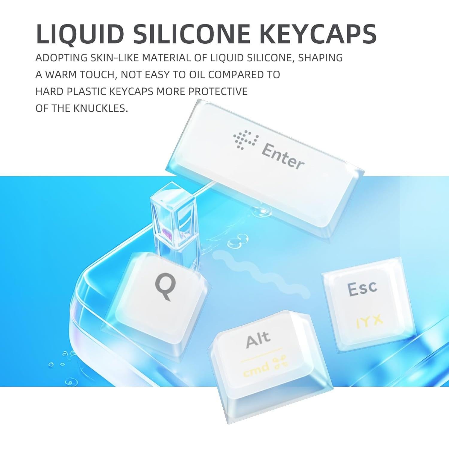 Teclado Mecánico IROK MT87 RGB Inalámbrico 80% TKL Blanco