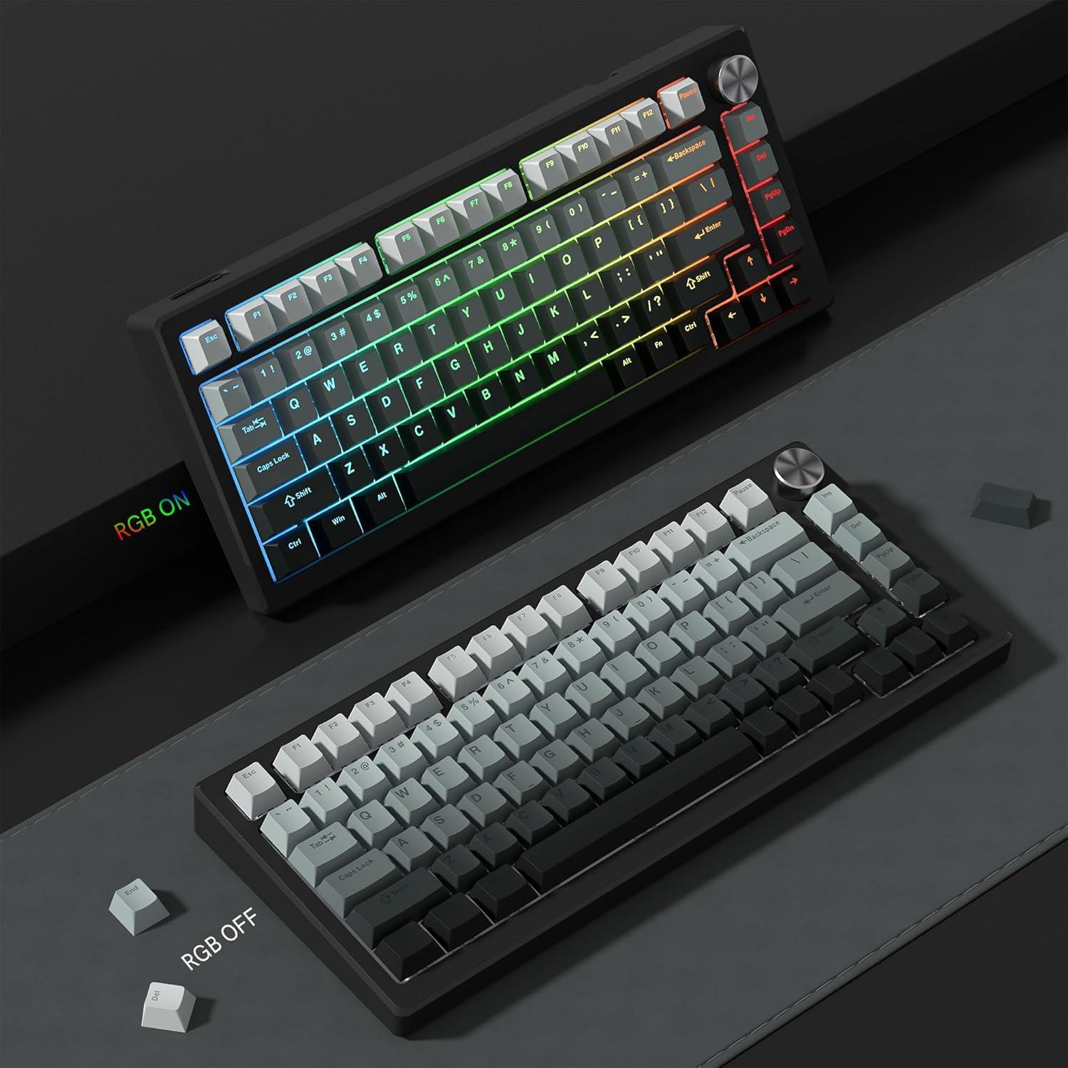 Teclas Personalizadas PBT Rainy75 Gris Perfil Cherry RGB
