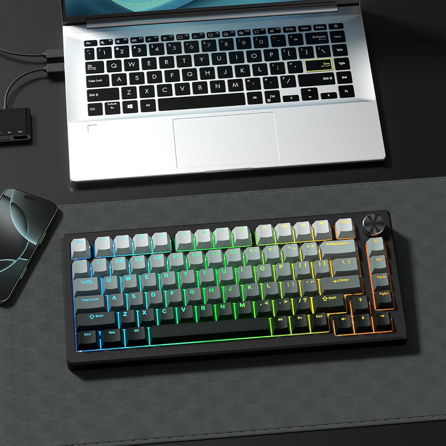 Teclas Personalizadas PBT Rainy75 Gris Perfil Cherry RGB