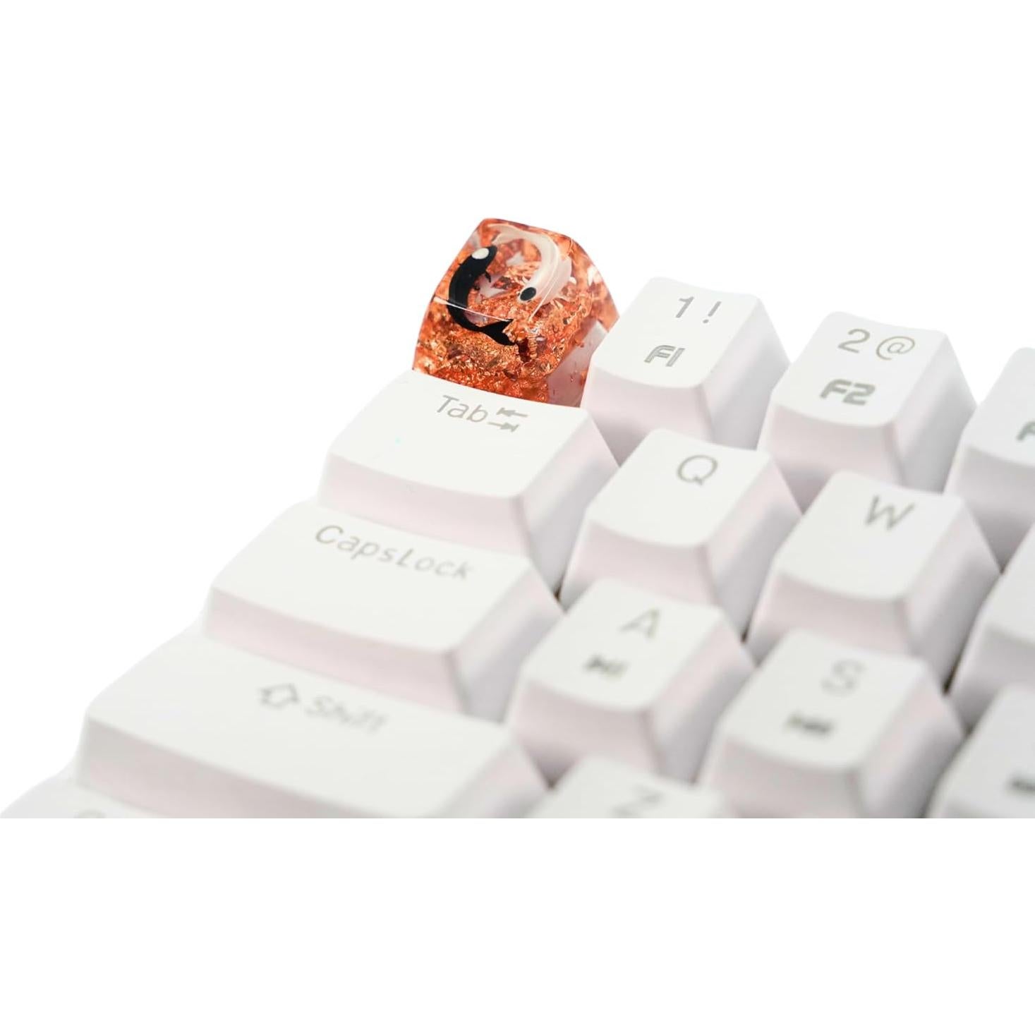 Tecla de resina Koi artesanal para teclado mecánico Cherry MX