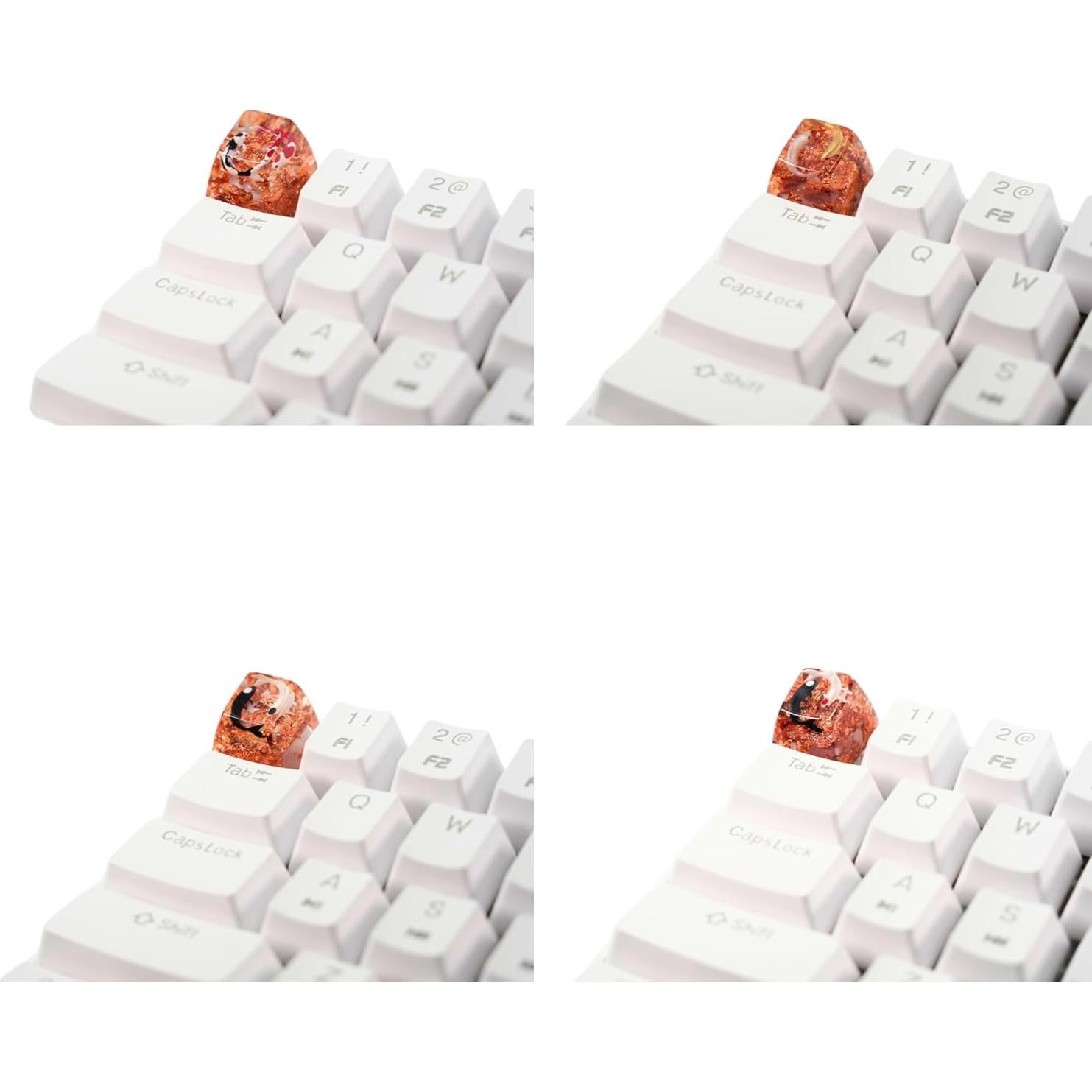 Tecla de resina Koi artesanal para teclado mecánico Cherry MX