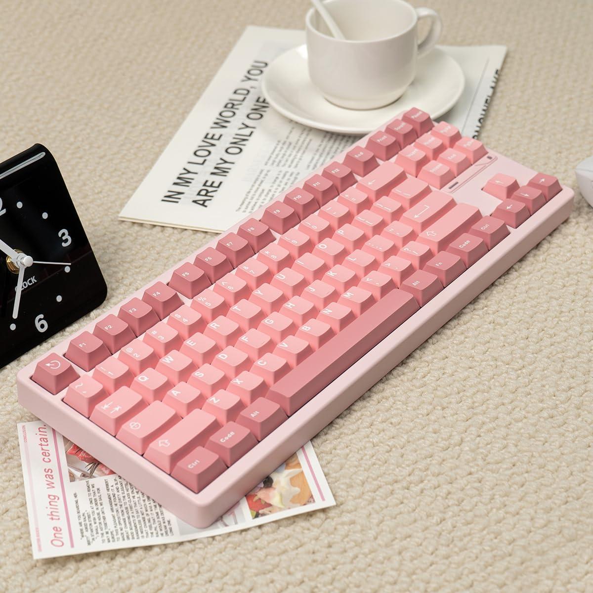 Juego de Tapas de Teclado Mecánico Sumgsn 121 Teclas Rosa