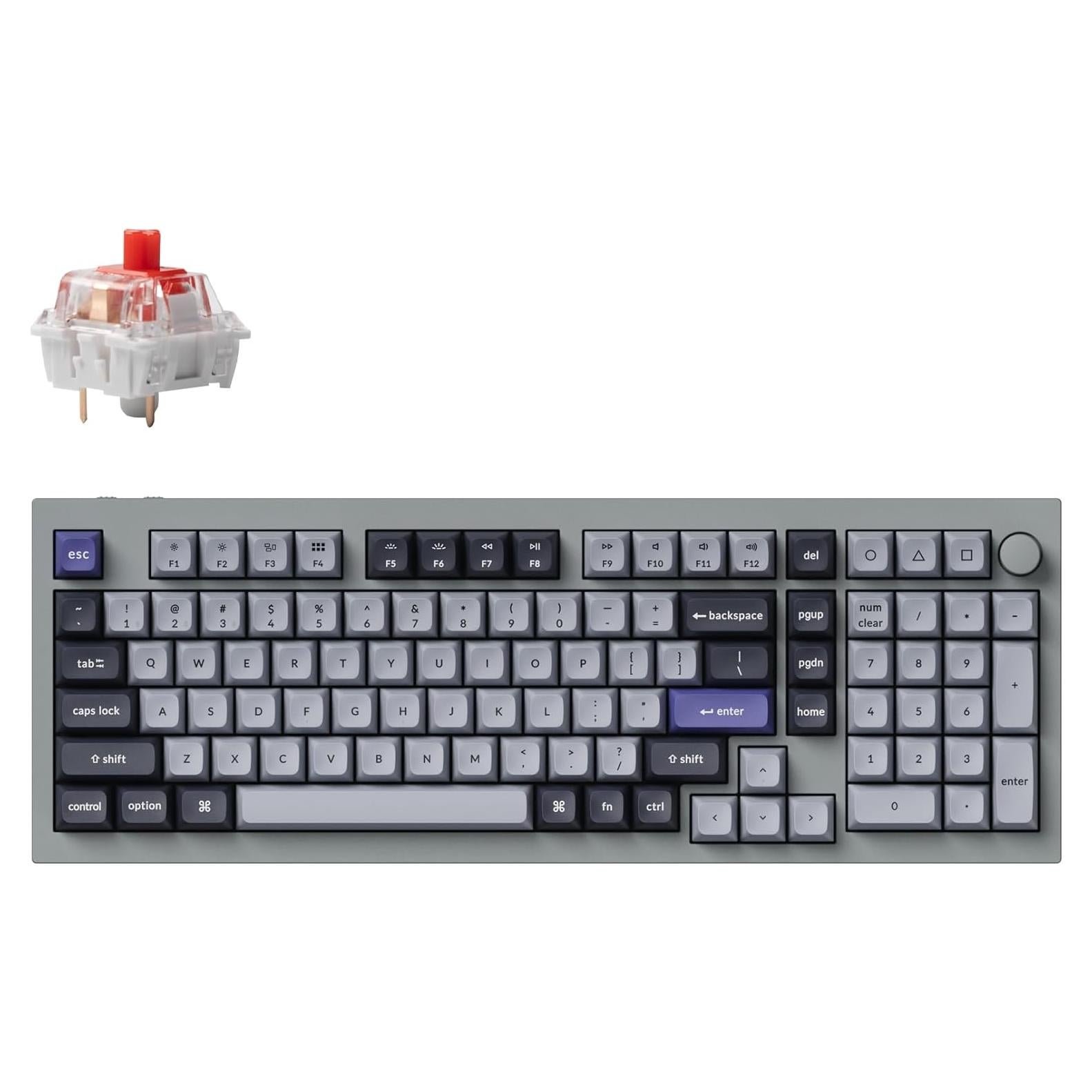 Teclado Mecánico Inalámbrico Keychron Q5 Pro 96% PBT K Pro Rojo
