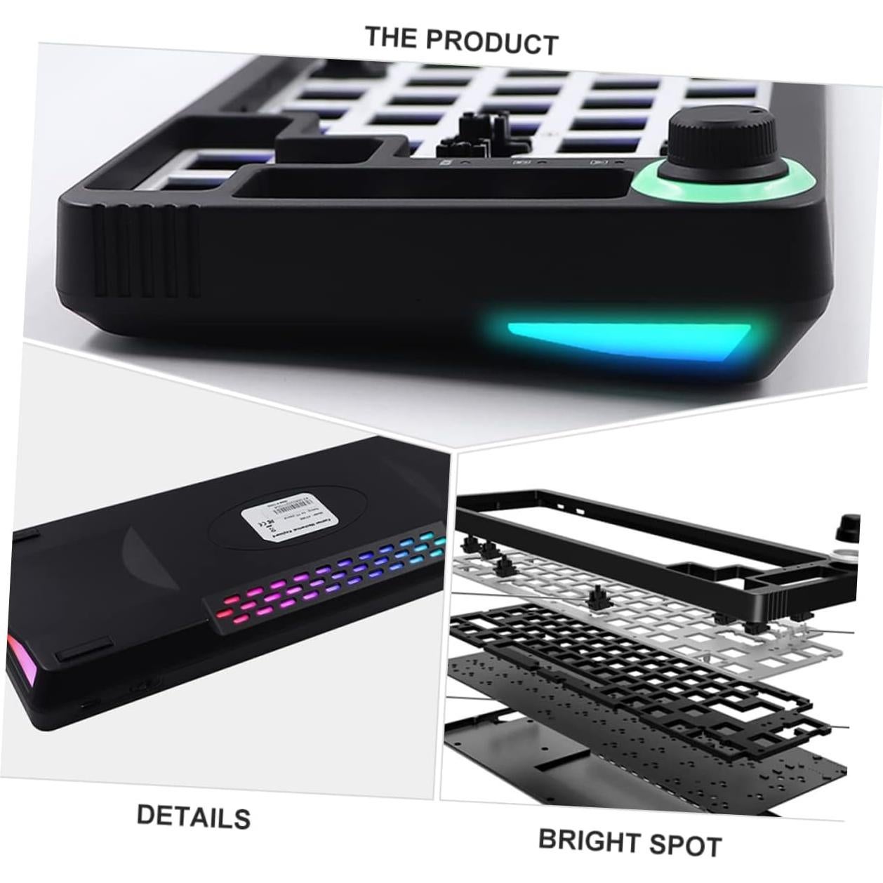 Hemoton Mechanical Keyboard Case Plate DIY Hot-swappable RGB Mechanical Keyboard Wired Gaming Ergonomic