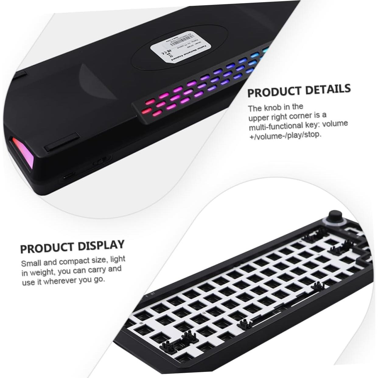 Hemoton Mechanical Keyboard Case Plate DIY Hot-swappable RGB Mechanical Keyboard Wired Gaming Ergonomic