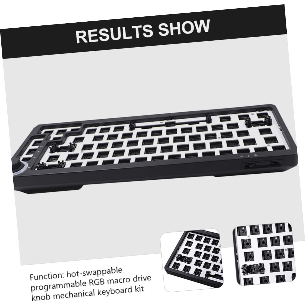 Hemoton Mechanical Keyboard Case Plate DIY Hot-swappable RGB Mechanical Keyboard Wired Gaming Ergonomic