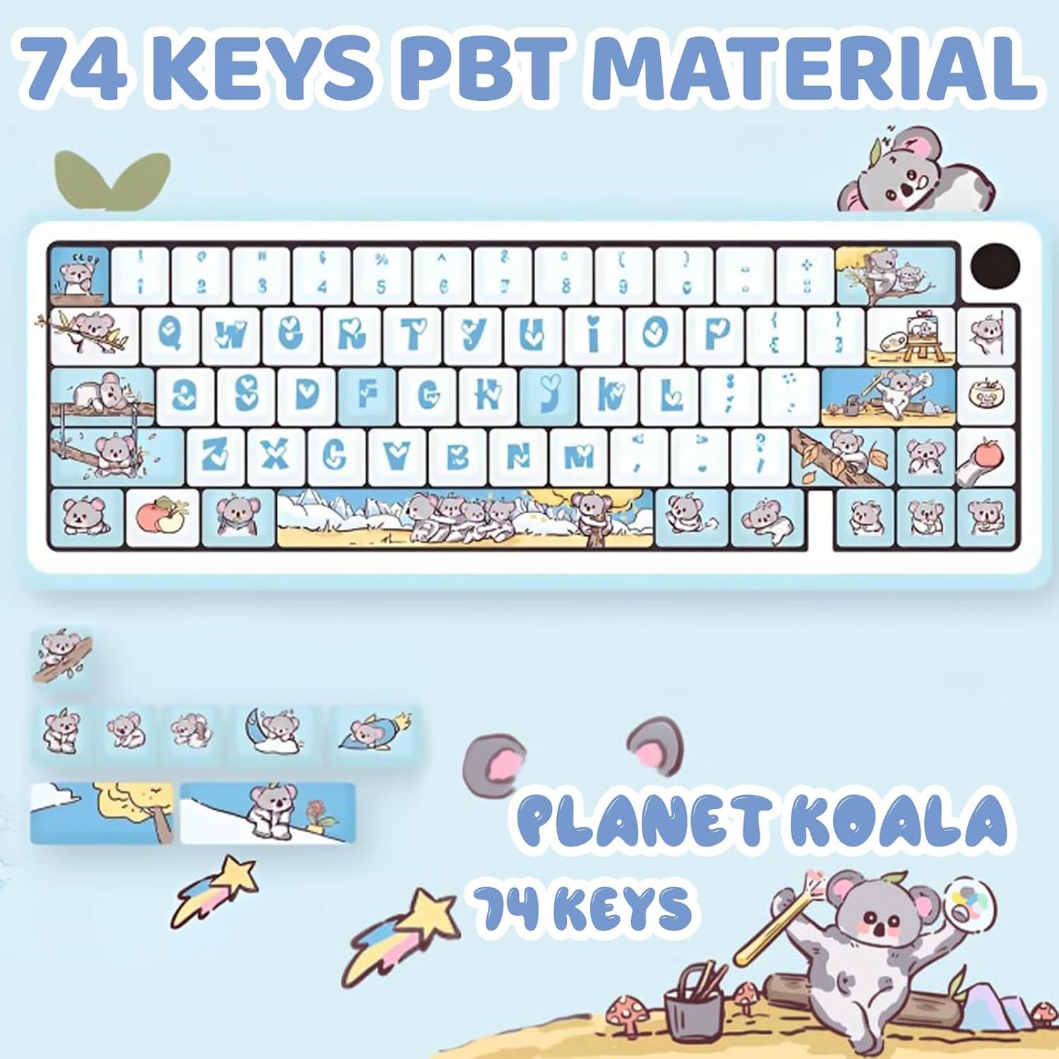 Juego de Teclas PBT 74 Teclas Koala MDA para Teclados Mecánicos