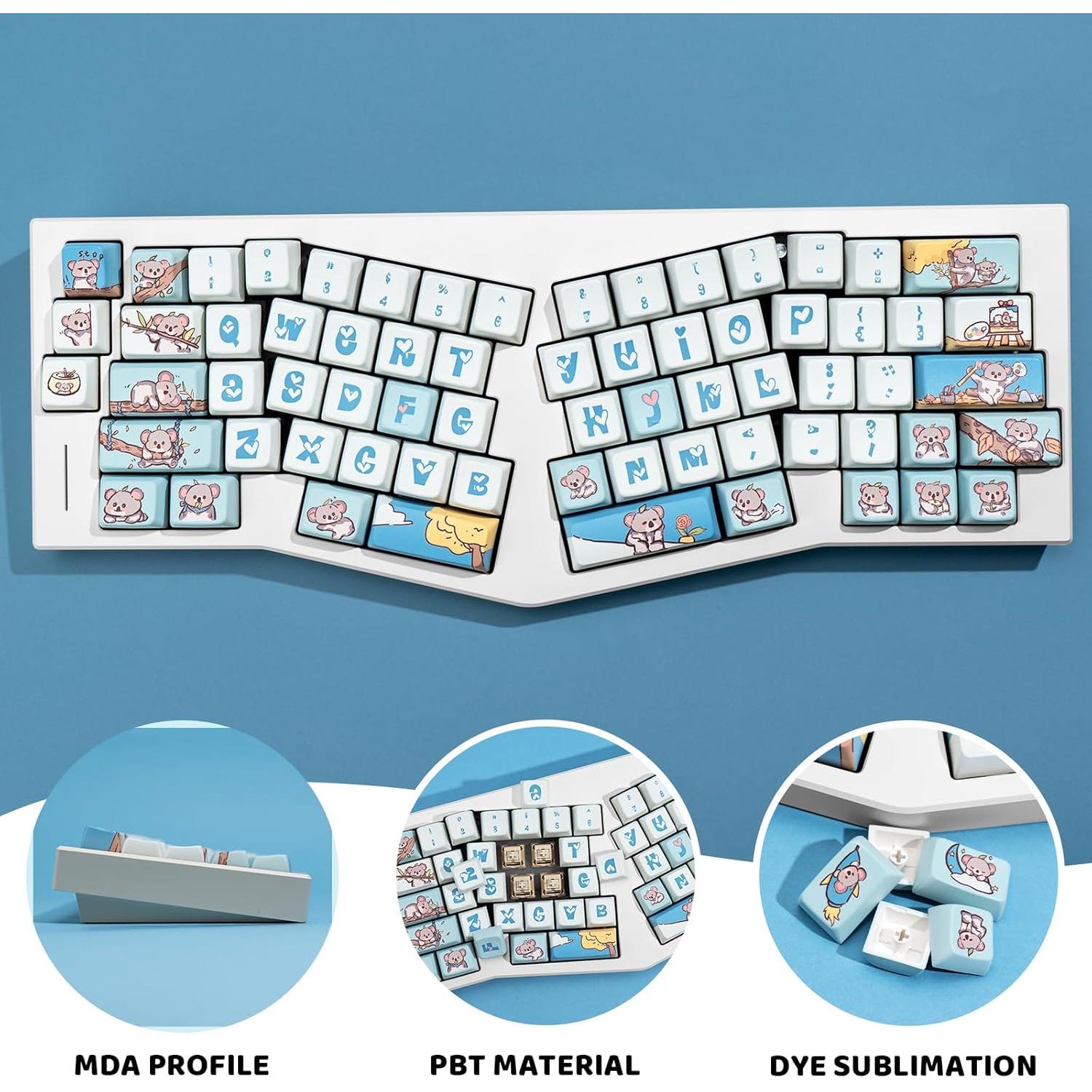 Juego de Teclas PBT 74 Teclas Koala MDA para Teclados Mecánicos