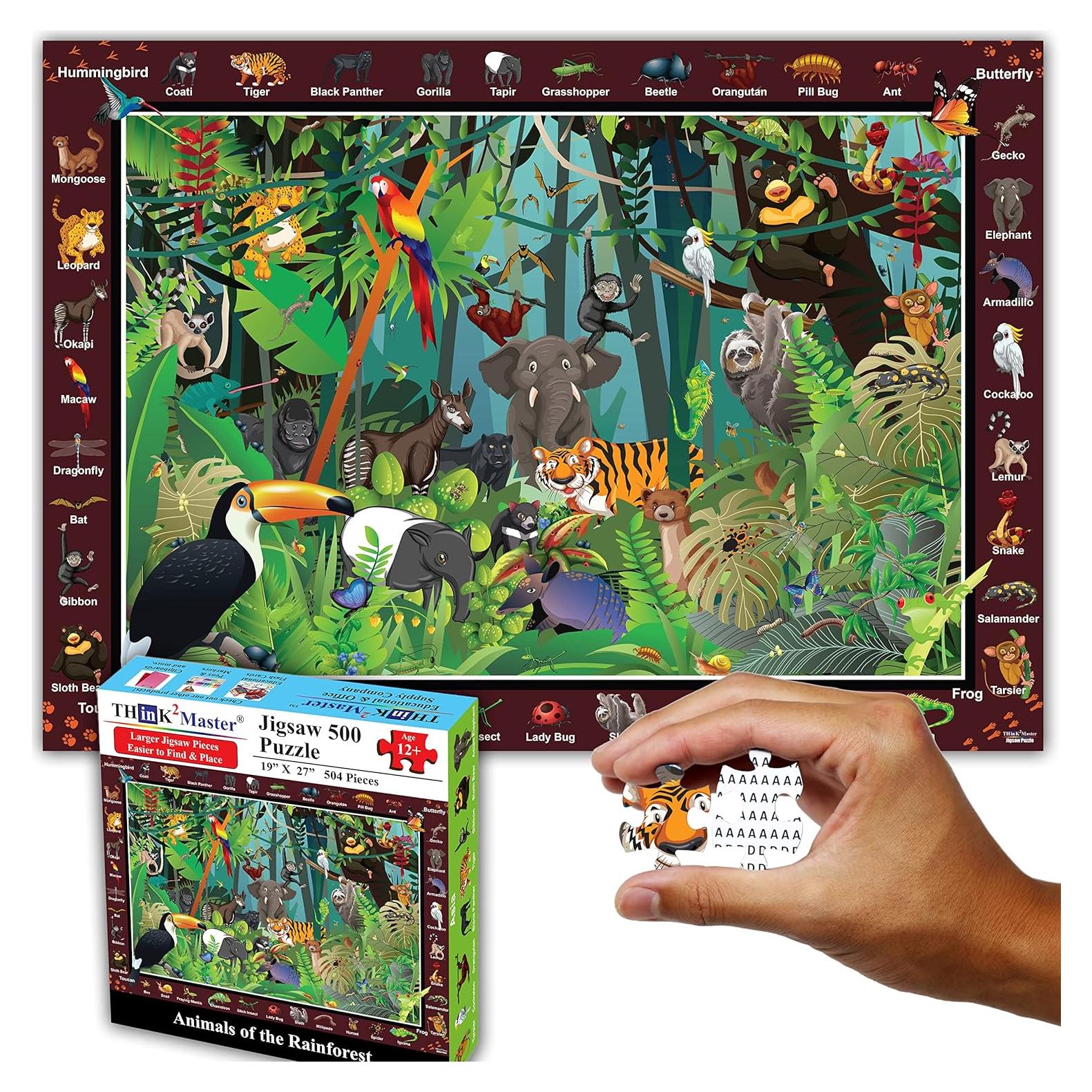 Rompecabezas Think2Master 500 Piezas Animales Selva 68x48cm