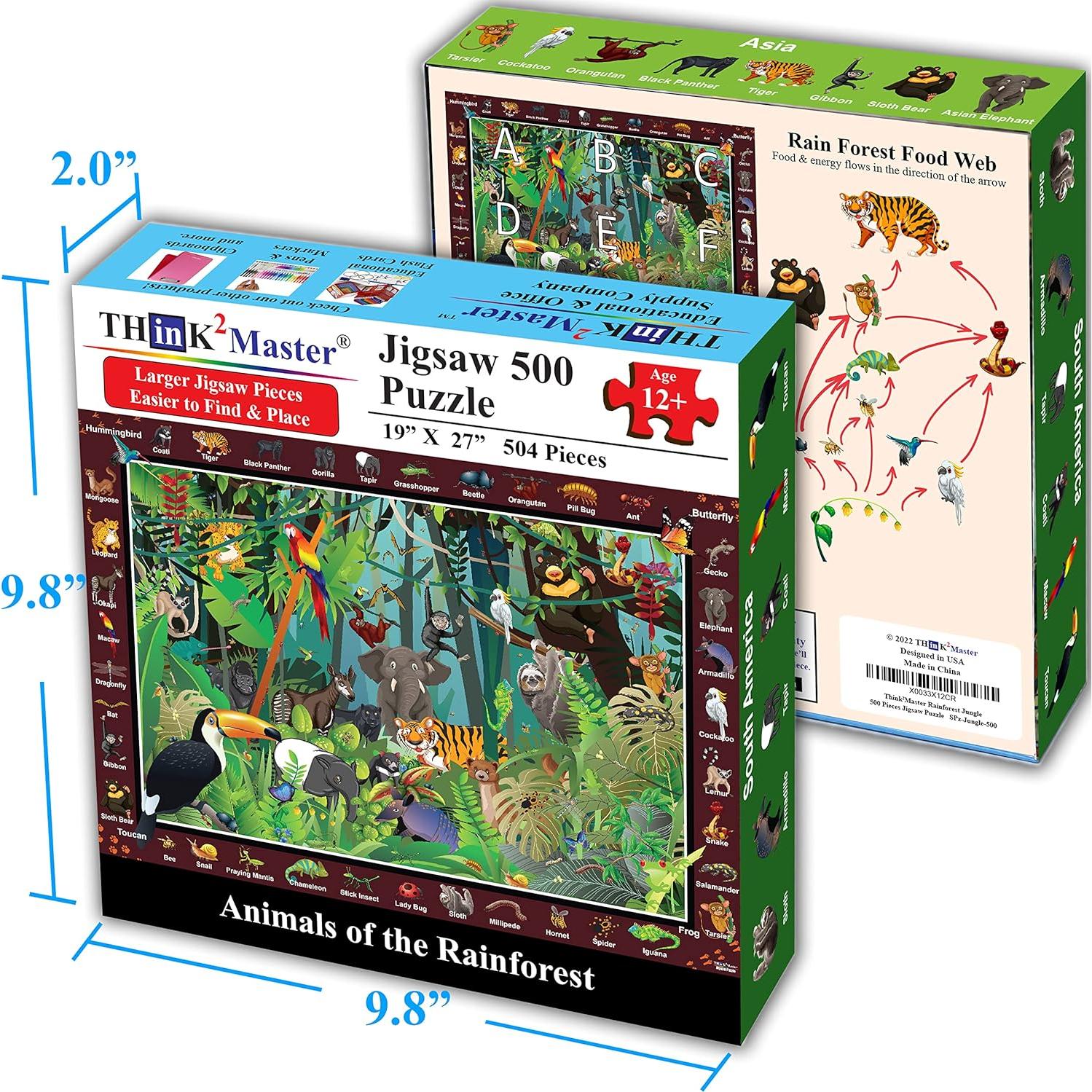 Rompecabezas Think2Master 500 Piezas Animales Selva 68x48cm