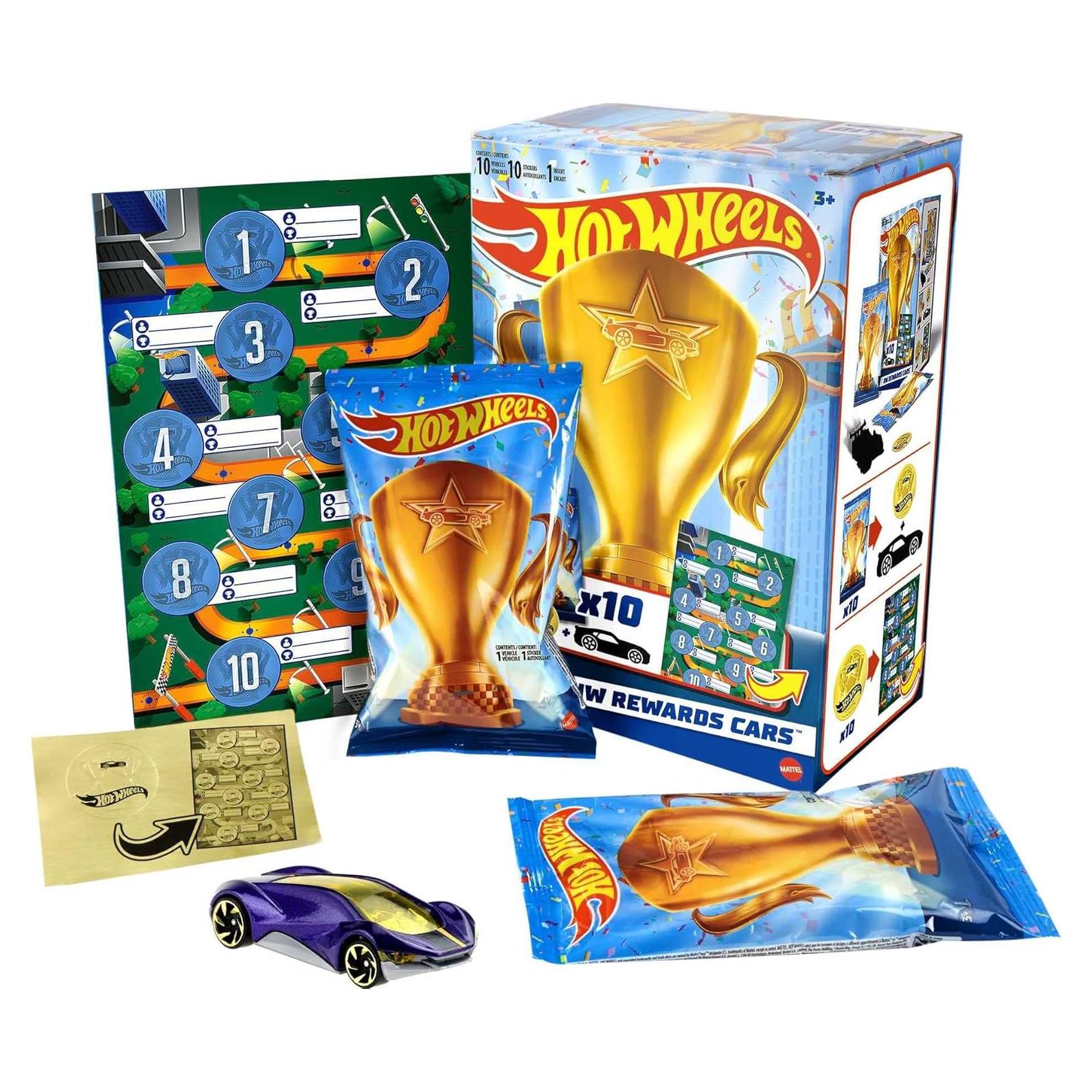 Coche de Juguete Hot Wheels HW Rewards 1:64 - Paquete de 10