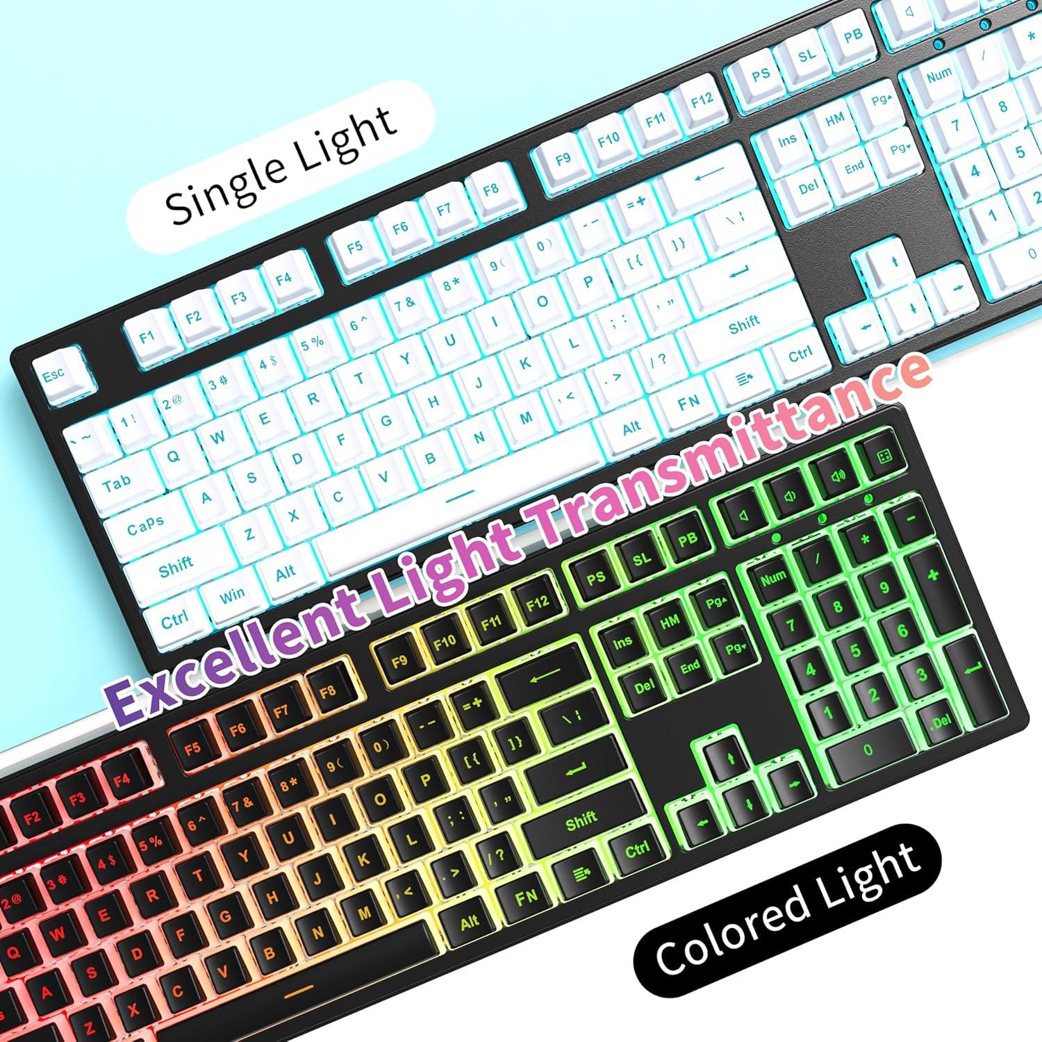 Juego de 132 Teclas Keycaps PBT SEUNKWANG Blanco Compatible