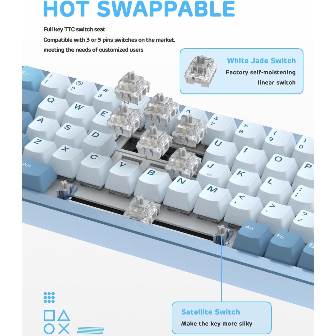 Teclado Mecánico Inalámbrico M71 MAGIC-REFINER 71 Teclas RGB