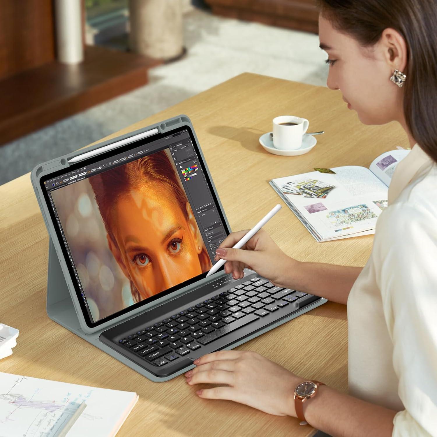 Funda con Teclado SENGBIRCH para iPad Pro 13" M4 2024 Verde