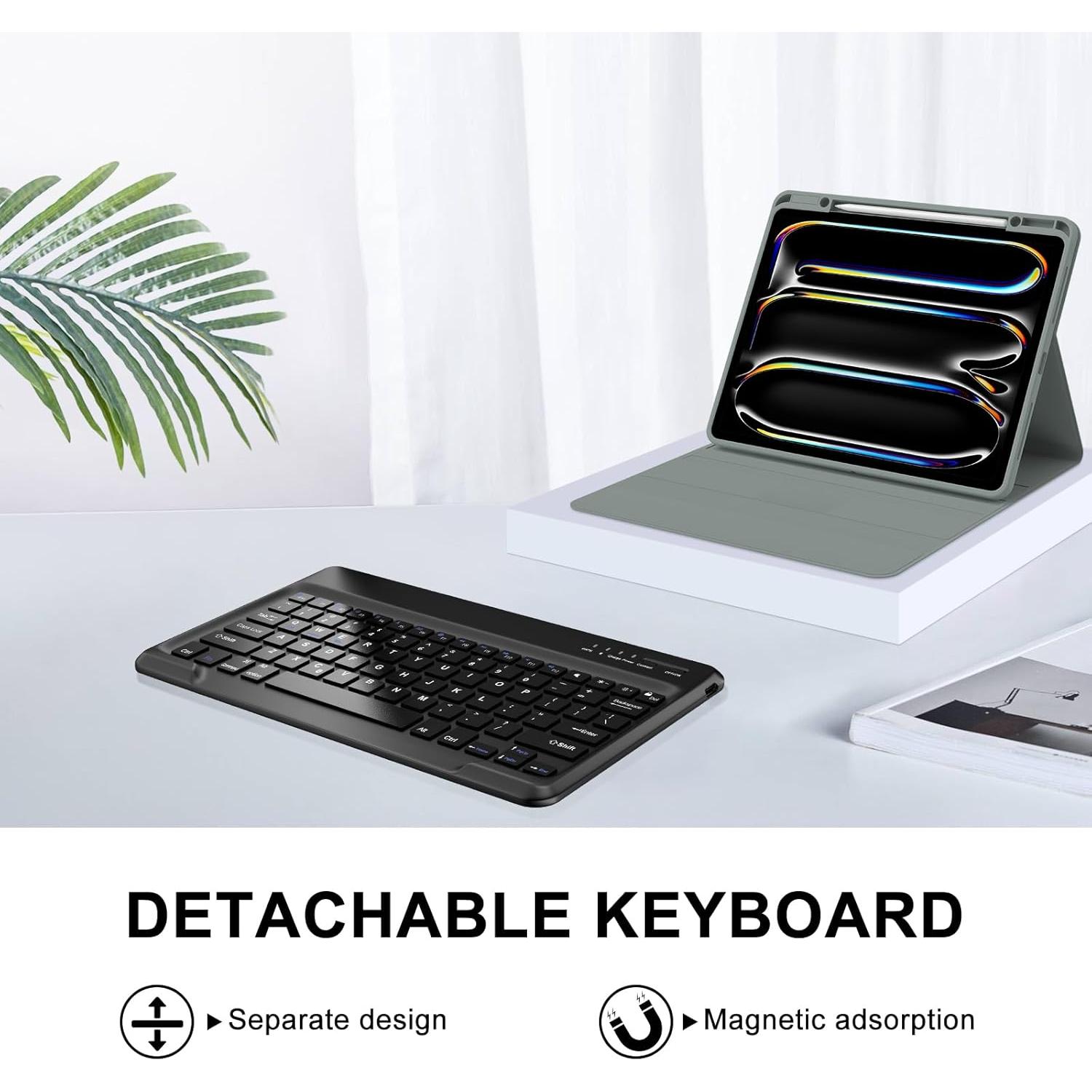 Funda con Teclado SENGBIRCH para iPad Pro 13" M4 2024 Verde