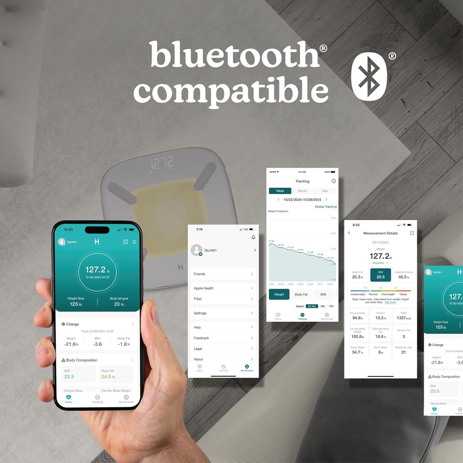 Báscula Digital Inteligente Homedics SCL-BBC200-WT 13 Métricas