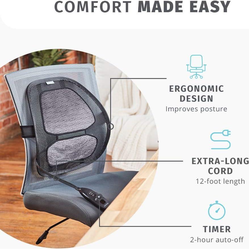 Soporte Lumbar Ergonómico HoMedics HCS-50DJ-BK con Calor