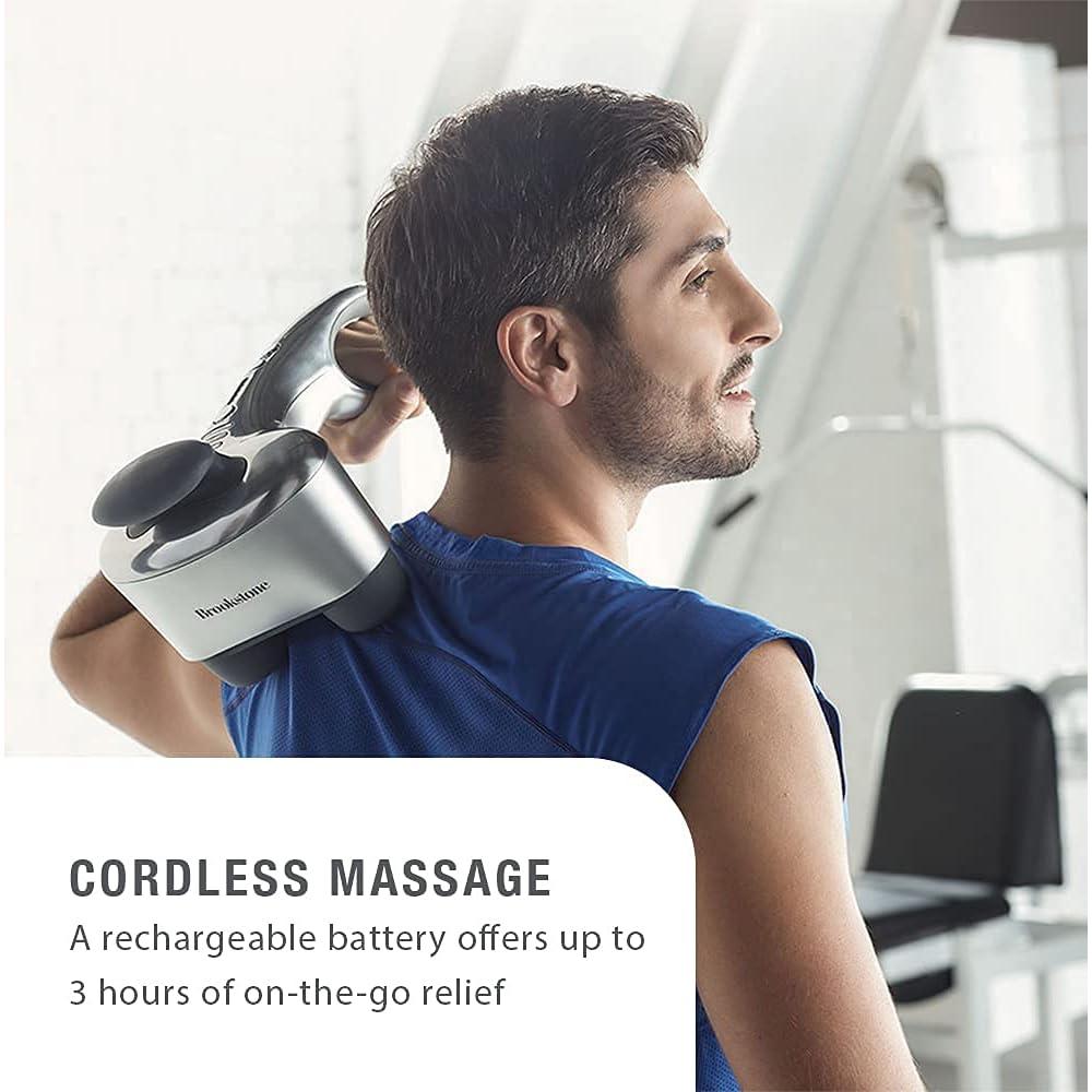 Masajeador Percusivo Inalámbrico Brookstone Max 2 - Alivio Cuello y Espalda