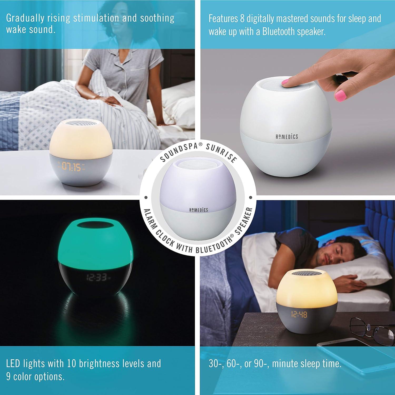 Máquina de Sonido HoMedics SS-WL100 con Reloj Despertador y Luz