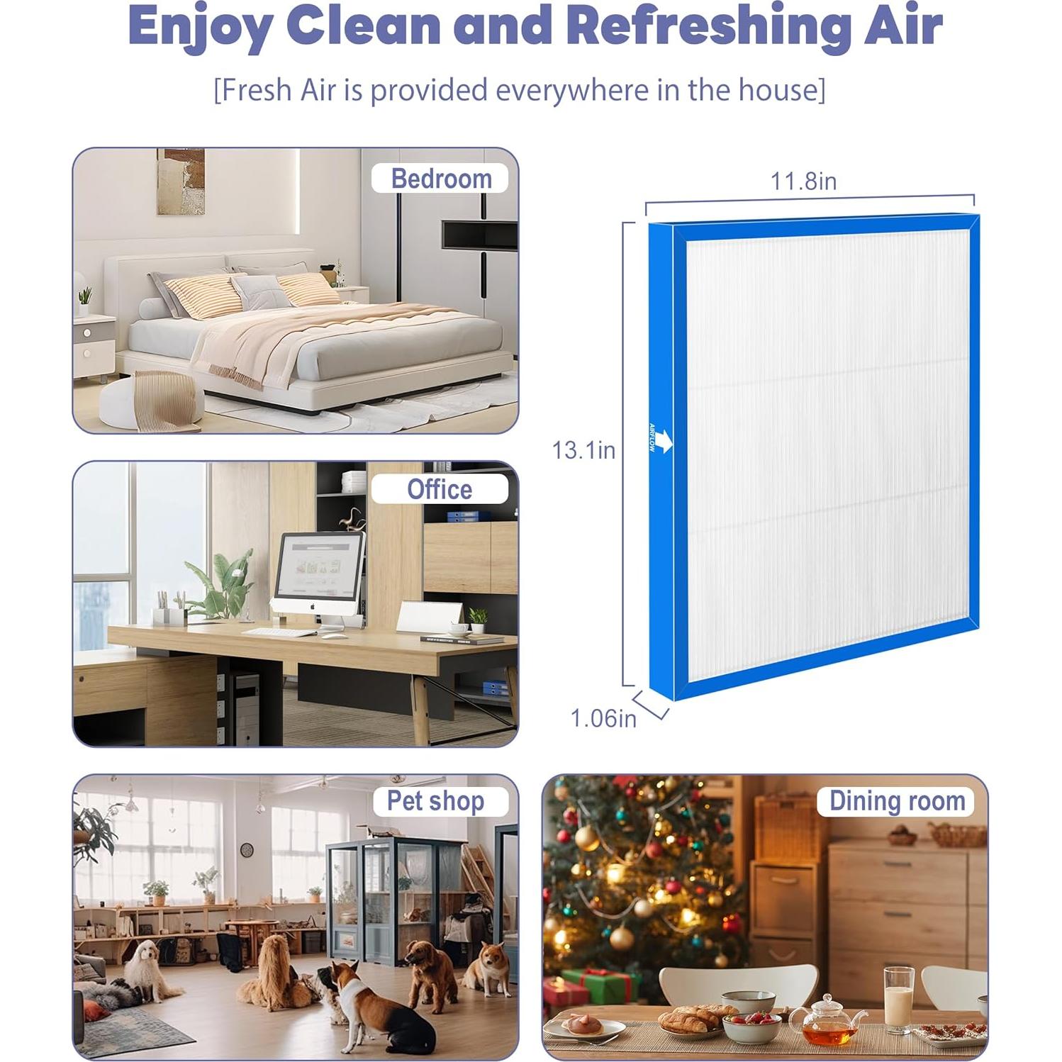 Filtro de Reemplazo HEPA Popurure AF-20FL para Purificadores HoMedics