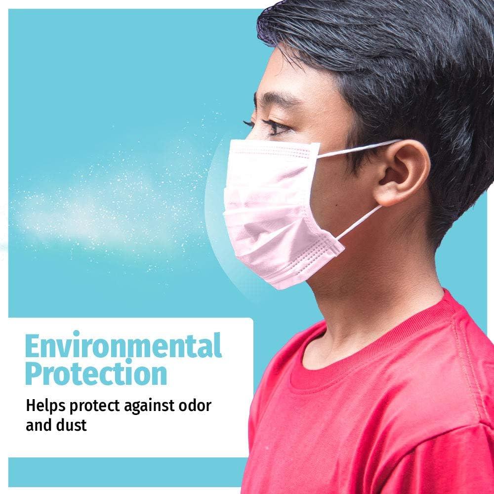 Mascarillas desechables HoMedics para niños, 50 unidades, rosa