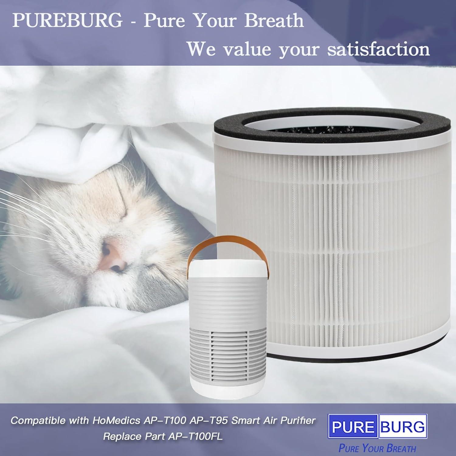 Filtro de Reemplazo PUREBURG AP-T100FL H13 HEPA 2-Pack