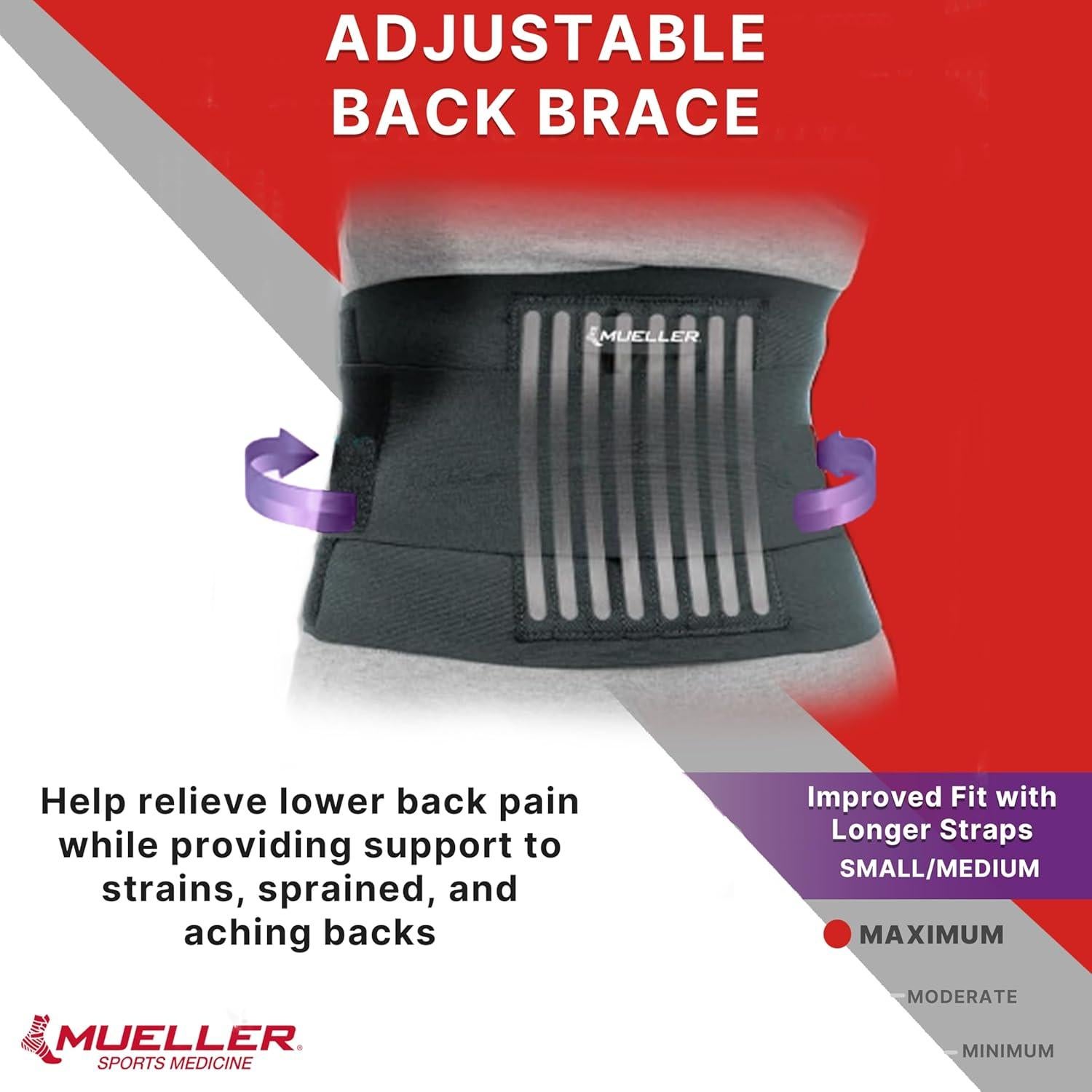 Faja Ajustable para la Espalda MUELLER - Soporte Alivio Dolor Unisex