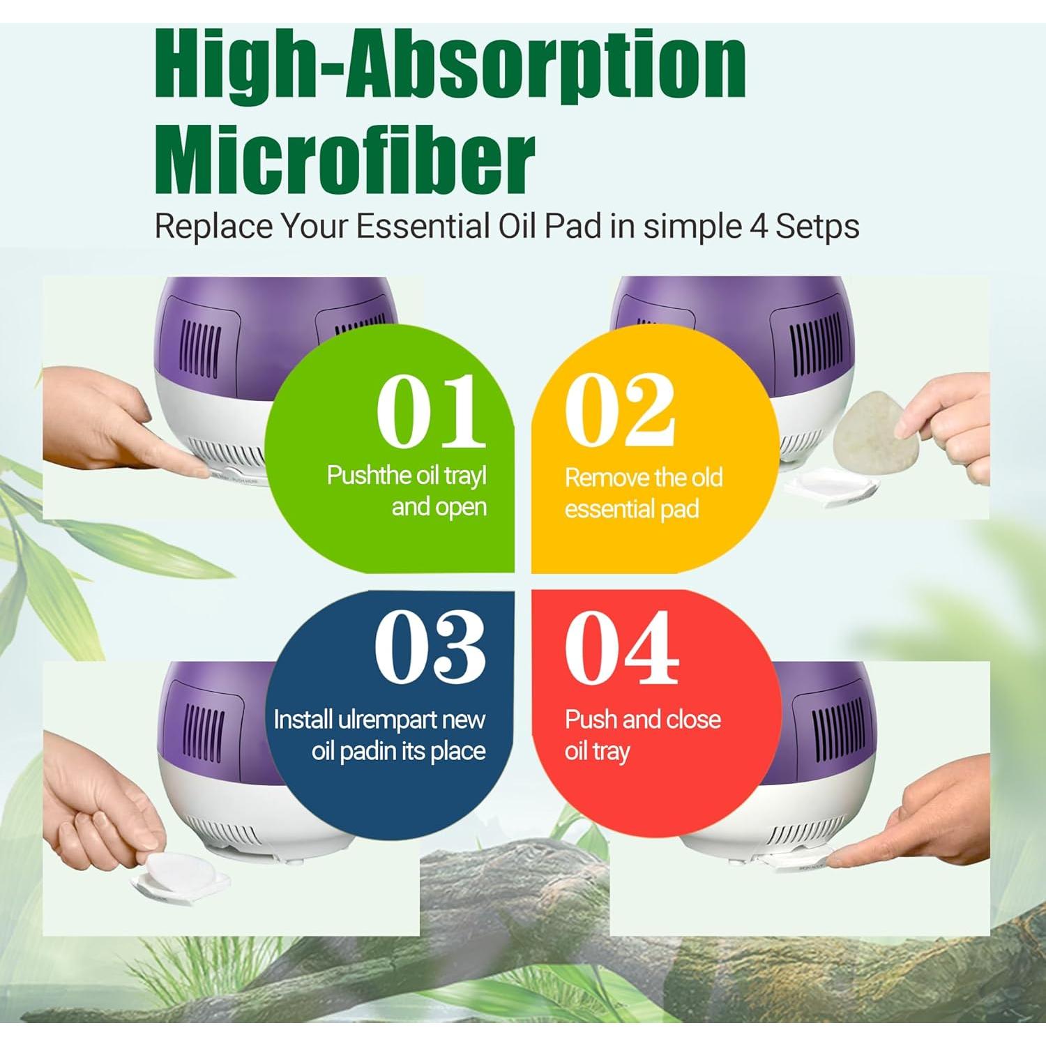 80 Almohadillas de Repuesto Microfibra Homedics Difusor Aceite