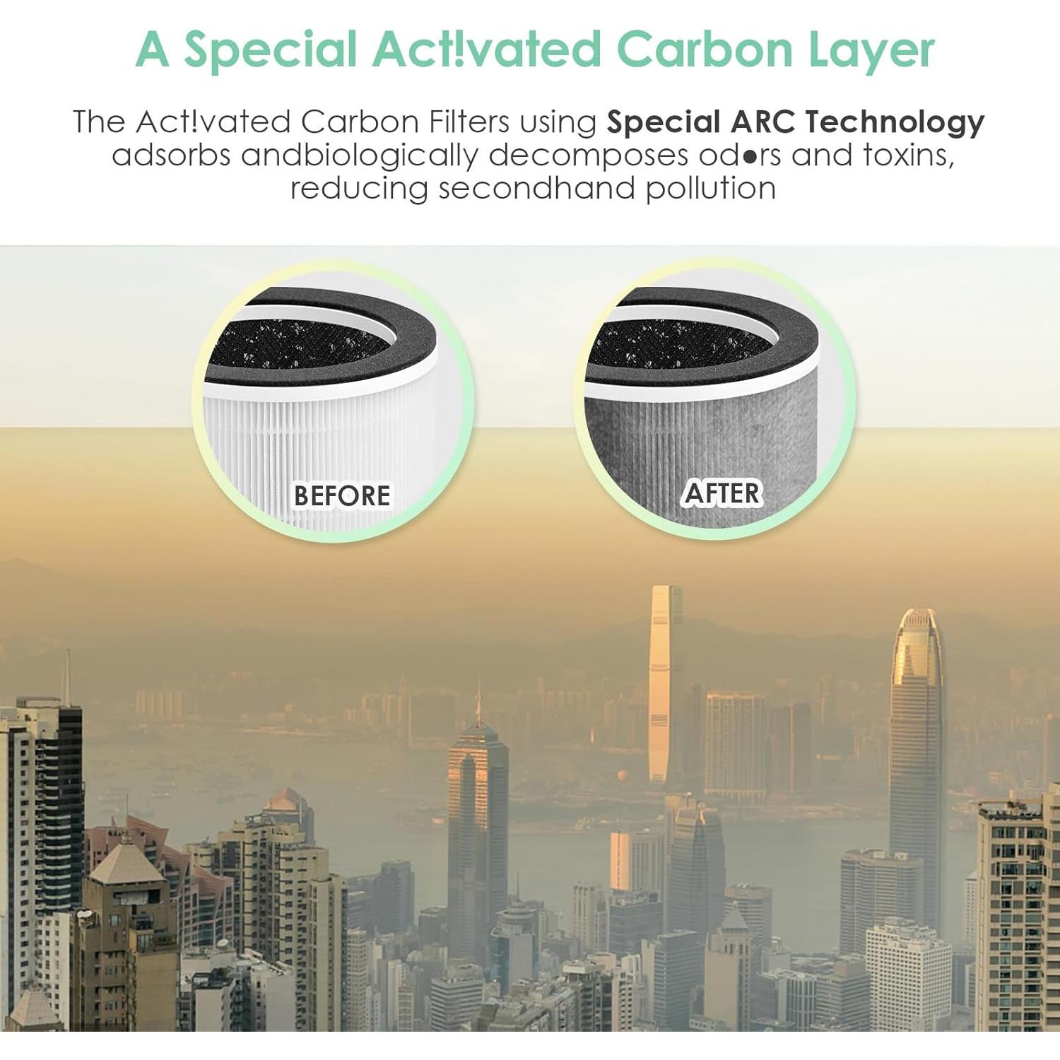 Filtro de Reemplazo HSIAMEN AP-T100FL para Purificador HoMedics