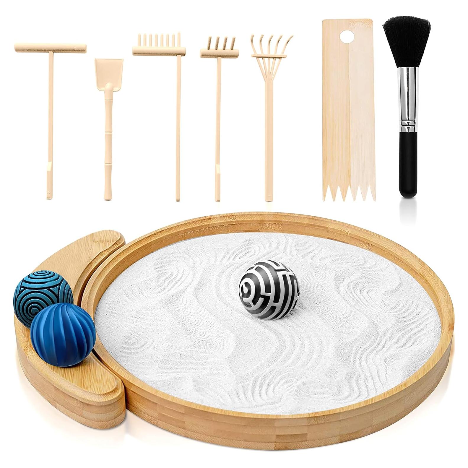 Kit Jardín Zen Japonés de Escritorio IMAMSE - Bandeja 24.1 cm