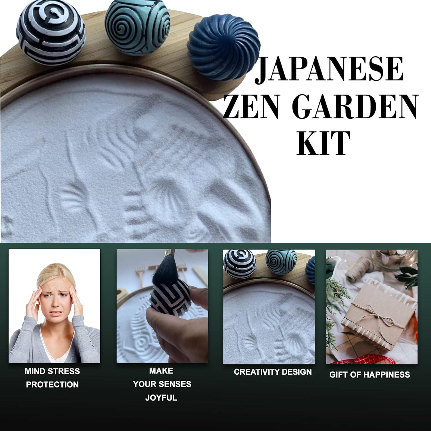 Kit Jardín Zen Japonés de Escritorio IMAMSE - Bandeja 24.1 cm