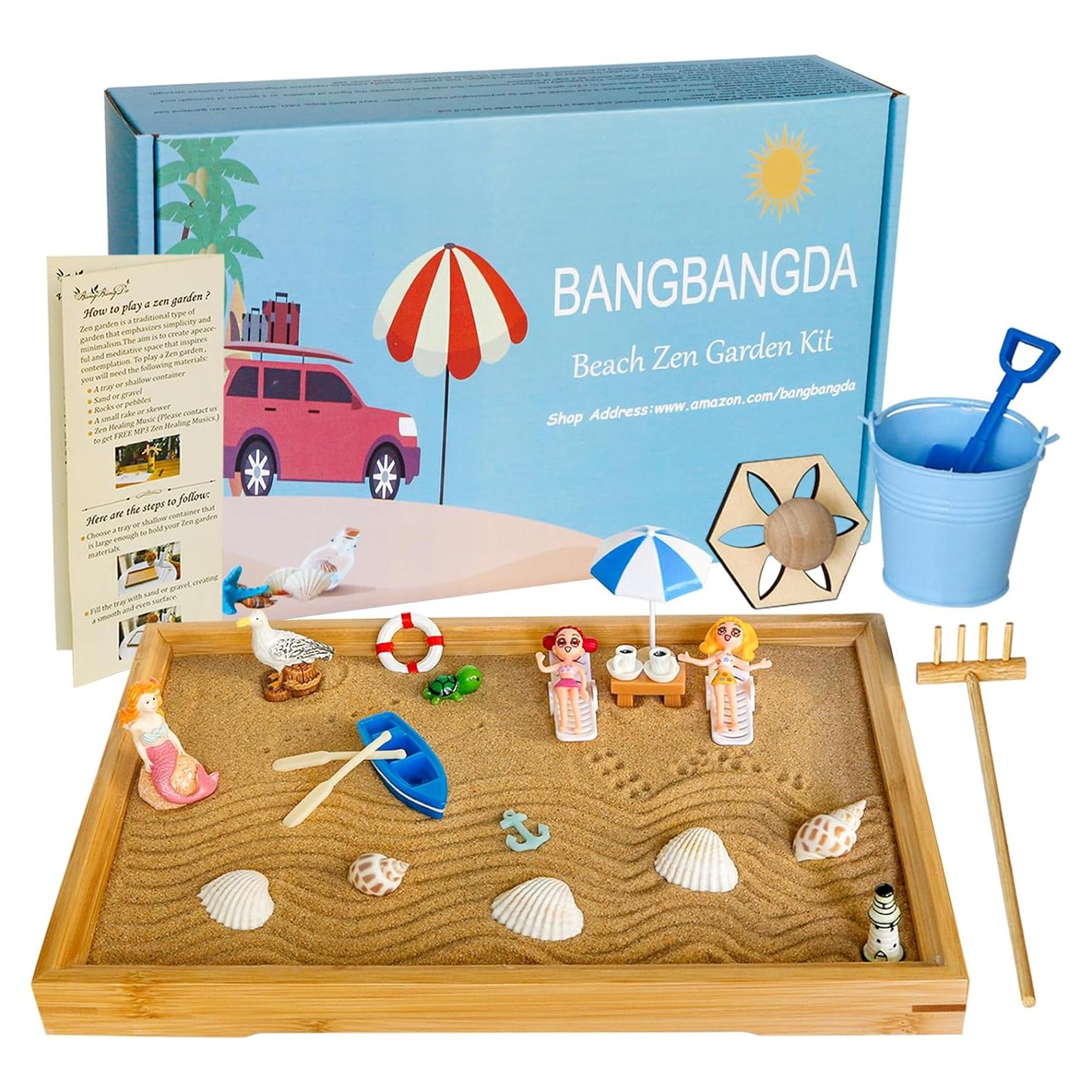 Jardín Zen de Playa Miniatura JJJ Arts - Kit de Relajación 29 Piezas