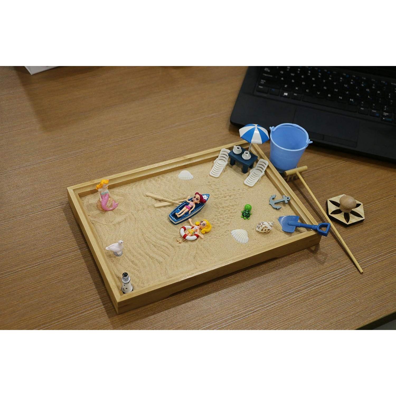 Jardín Zen de Playa Miniatura JJJ Arts - Kit de Relajación 29 Piezas