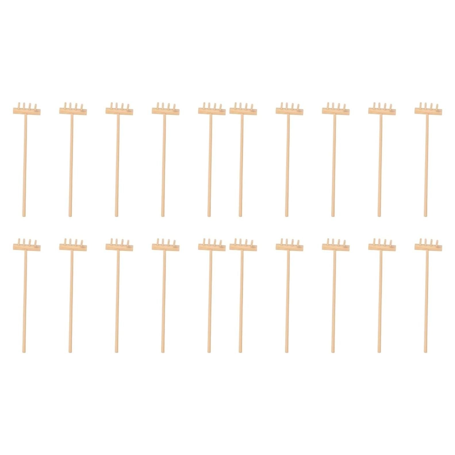 YARNOW 20 Mini Rastrillos de Bambú para Jardín Zen 14 cm