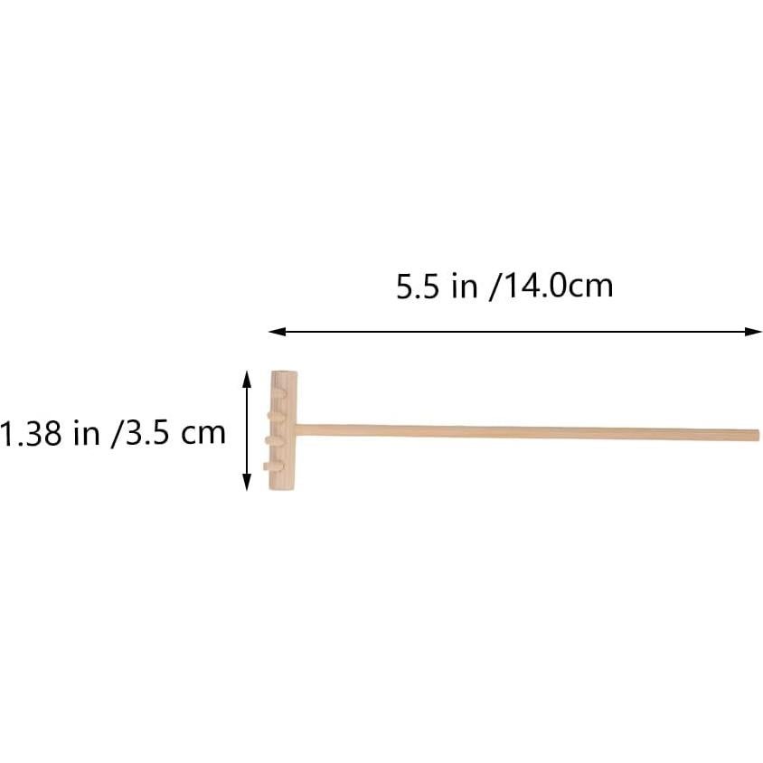YARNOW 20 Mini Rastrillos de Bambú para Jardín Zen 14 cm