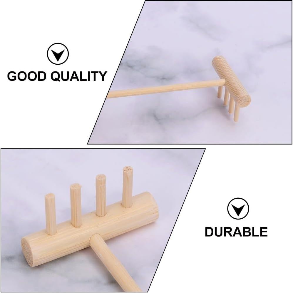 YARNOW 20 Mini Rastrillos de Bambú para Jardín Zen 14 cm
