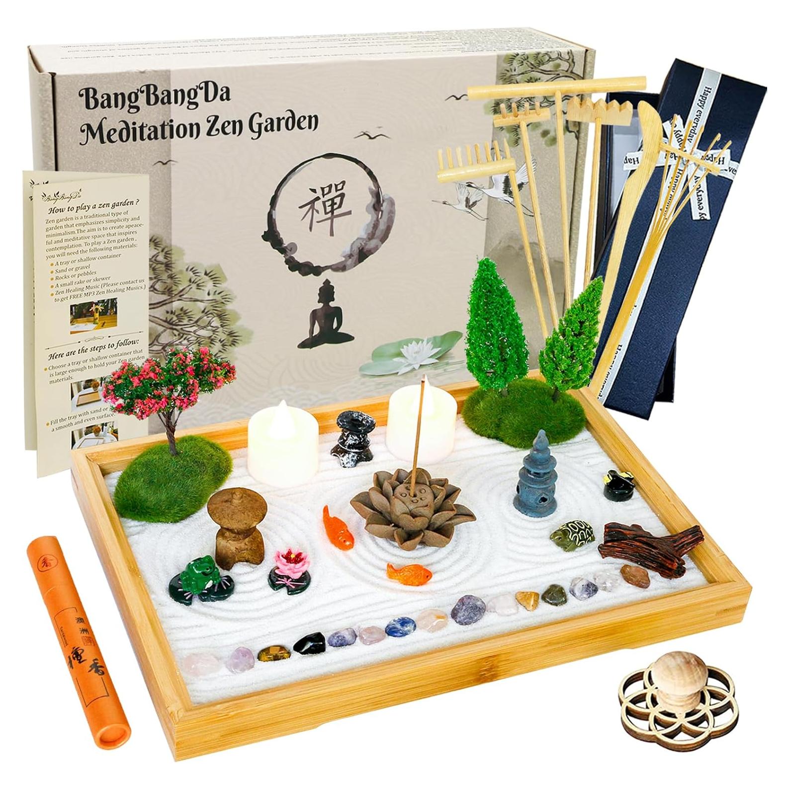 Kit Jardín Zen de Escritorio JJJ Arts - 27.94x19.05cm, 21 Accesorios