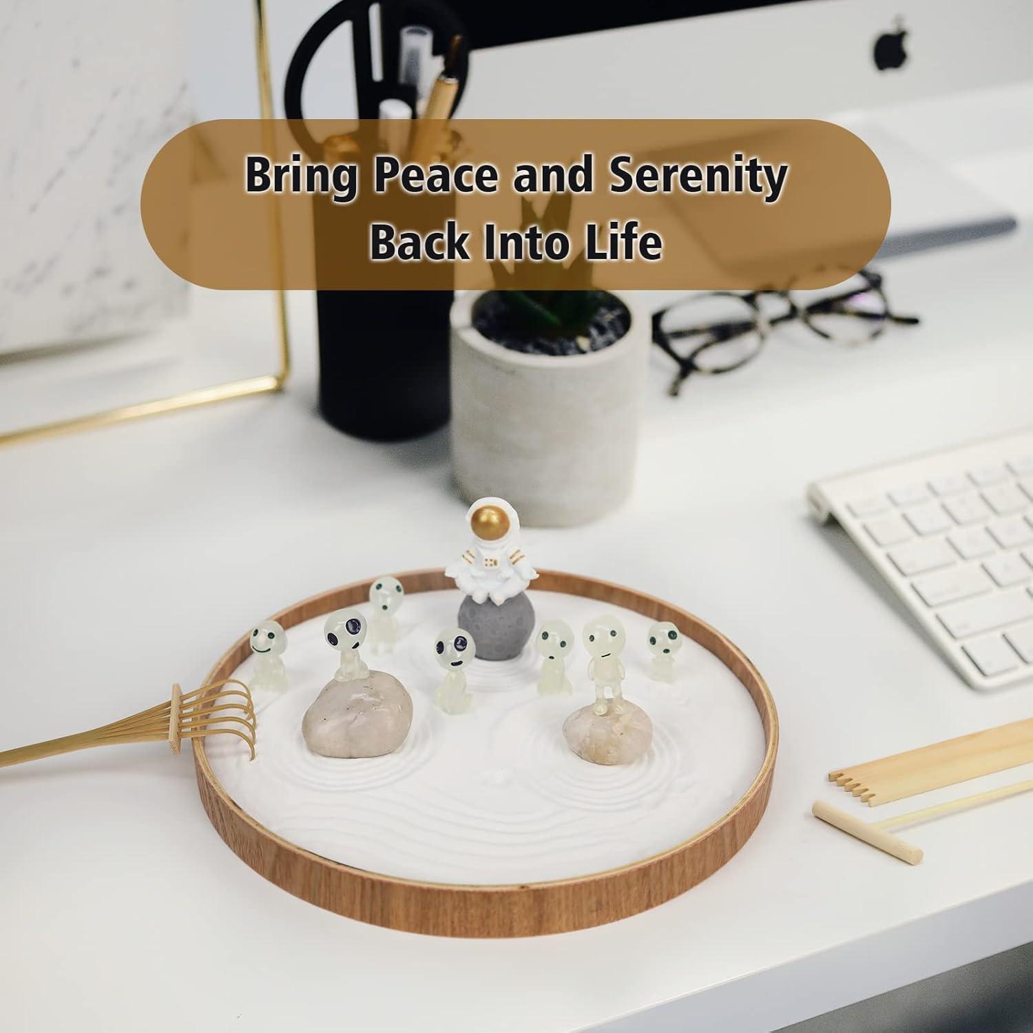 Kit Jardín Zen de Escritorio FOLKOR LIFE con Astronauta y Extraterrestres